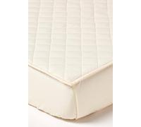 HOMESCAPES Organic 300 Thread Count Luxury Quilted Deep Fitted Mattress Protector - Single
