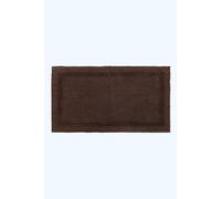 HOMESCAPES Bath Mat, Luxury 1600gsm Extra Soft 100% Cotton, Reversible Bathroom Mats Non-Slip, Washable, Super Absorbent, Quick-Dry, Chocolate Brown Bathroom Rug, 50 x 80 cm