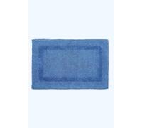 HOMESCAPES Bath Mat, Luxury 1600gsm Extra Soft 100% Cotton, Reversible Bathroom Mats Non-Slip, Washable, Super Absorbent, Quick-Dry, Cobalt Blue Bathroom Rug, 50 x 80 cm