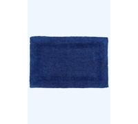 HOMESCAPES Bath Mat, Luxury 1600gsm Extra Soft 100% Cotton, Reversible Bathroom Mats Non-Slip, Washable, Super Absorbent, Quick-Dry, Navy Blue Bathroom Rug, 50 x 80 cm