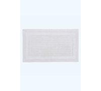 HOMESCAPES Bath Mat, Luxury 1600gsm Extra Soft 100% Cotton, Reversible Bathroom Mats Non-Slip, Washable, Super Absorbent, Quick-Dry, White Bathroom Rug, 50 x 80 cm