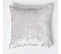 Luxury Crushed Velvet Cushion Cover Homescapes Light Beige 45cm x 45cm