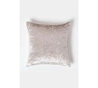 HOMESCAPES Luxury Cream Crushed Velvet Cushion Cover 18 x 18 Inch (45 cm) Square Natural/Ivory Scatter Cushion for Sofa or Bed