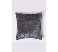 Homescapes Luxury Crushed Velvet Cushion Cover In Dark Grey Dark Grey 45cm x 45cm