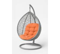 HOMESCAPES Egg Chair Cushion, Thick & Plush Hanging Basket Swing Chair Cushion 100% Cotton Cover for Canopy Swings, Hammock, Garden Patio Indoor Outdoor, Breathable, Round 80 x 120cm - Burnt Orange