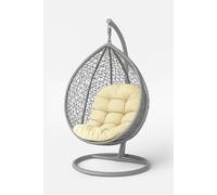Luxury Garden Round Egg Chair Swing Cushion - 5 Colours, 80 x 120 cm Homescapes Cream One Size
