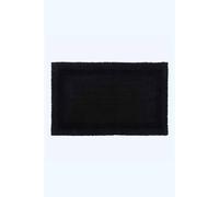 HOMESCAPES Extra Large Bath Mat, Luxury 1600gsm Super Soft 100% Cotton, Reversible Bathroom Mats Non-Slip, Washable, Super Absorbent, Quick-Dry, Black Bathroom Rug, 70 x 120 cm