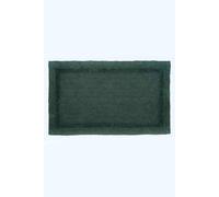 HOMESCAPES Extra Large Bath Mat, Luxury 1600gsm Super Soft 100% Cotton, Reversible Bathroom Mats Non-Slip, Washable, Super Absorbent, Quick-Dry, Forest Green Bathroom Rug, 70 x 120 cm