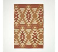 HOMESCAPES Luxury Extra Large Outdoor Rugs for Garden Patio 100% Waterproof Recycled Plastic Mat Carpet 240 x 300cm Reversible Red & Orange Geometric Rug Anya, Indoor/Outside & Portable, Soft Feel