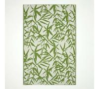HOMESCAPES Luxury Extra Large Outdoor Rugs for Garden Patio Waterproof 100% Recycled Plastic Mat Carpet 240 x 300cm Reversible White & Green Bamboo Rug Zena, Indoor/Outside & Portable, Soft Feel