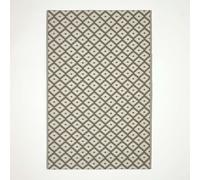 HOMESCAPES Luxury Extra Large Outdoor Rugs for Garden Patio Waterproof 100% Recycled Plastic Mat Carpet 240 x 300cm Reversible White & Green Geometric Rug May, Indoor/Outside & Portable, Soft Feel