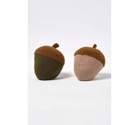 HOMESCAPES Luxury Fabric Acorn Doorstop Set of 2
