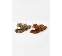HOMESCAPES Weighted Door Stop Animal, Decorative Cute Highland Cow, Set of 2, Novelty Heavy Fabric Doorstop, 100% Polyester, Indoor Decoration for Home & Office - Grey & Brown 1.5kg