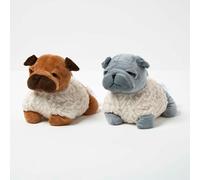 Luxury Fabric Pug Doorstop Set of 2 Homescapes Multi One Size