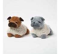 Homescapes Luxury Fabric Pug Doorstop Set of 2