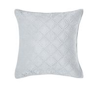 Homescapes Luxury Grey Quilted Velvet Cushion Cover Geometric Eternity Ring Pattern, 45 x 45 cm