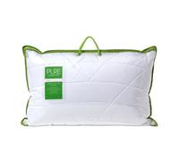 HOMESCAPES Luxury Organic Bamboo Pillow for Back Sleepers - 50 x 75 cm - Hypoallergenic Pillow Soft Support - Temperature Regulating with Extra Soft Breathable Percale Casing