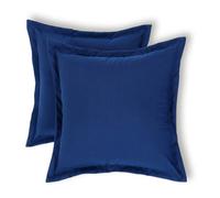 Homescapes Luxury Outdoor Cushions 2 Set, Waterproof Filled Cushion, Soft-Touch, Plain Navy Blue, For Garden And Indoors, 45X45 Cm