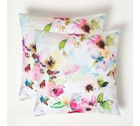 Homescapes Luxury Outdoor Filled Cushions 2 Set, Waterproof, Soft-Touch, Multicolour Flower, For Garden And Indoors, 45 X 45 Cm