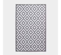 Homescapes Luxury Outdoor Rug Waterproof Reversible For Garden, 120 X 180 Cm, Grey & White, 100% Recycled, Zoe Geometric