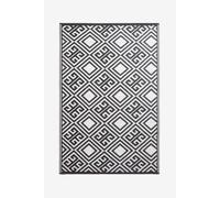 Homescapes Black and White Geometric Design Reversible Outdoor Rug