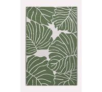 Homescapes Luxury Outdoor Rug Waterproof Reversible For Garden, Green Ada Floral Green