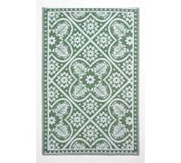 Homescapes Luxury Outdoor Rug Waterproof Reversible for Garden, Green Floral Leaf | Size: 120 cm x 180 cm Homescapes Green 120 cm x 180 cm