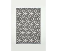 Homescapes Luxury Outdoor Rug Waterproof Reversible For Garden, Grey Geometric Grey