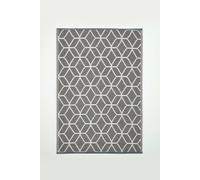 Homescapes Luxury Outdoor Rug Waterproof Reversible for Garden, Grey Geometric | Size: 120 cm x 180 cm Homescapes Grey 120 cm x 180 cm
