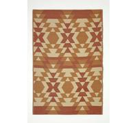 Homescapes Luxury Outdoor Rug Waterproof Reversible For Garden, Orange Anya Aztec Orange