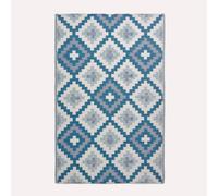 Homescapes Luxury Outdoor Rug Waterproof Reversible For Garden Patio, 120 X 180 Cm, Blue, 100% Recycled, Mia Aztec
