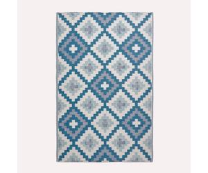 Homescapes Luxury Outdoor Rug Waterproof Reversible For Garden Patio, 150 X 240 Cm, Blue, 100% Recycled, Mia Aztec