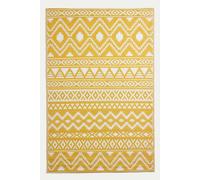 Homescapes Luxury Outdoor Rug Waterproof Reversible for Garden, Yellow Anna Aztec | Size: 120 cm x 180 cm Homescapes Yellow 120 cm x 180 cm