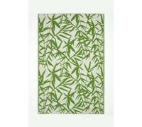 HOMESCAPES Luxury Extra Large Outdoor Rugs for Garden Patio Waterproof 100% Recycled Plastic Mat Carpet 180 x 270cm Reversible White & Green Bamboo Rug Zena, Indoor/Outside & Portable, Seamless