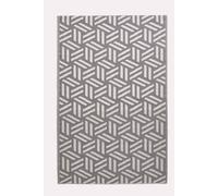 Homescapes Luxury Outdoor Rug Waterproof Reversible For Garden, 120 X 180 Cm, Grey & White, Recycled, Luna Geometric