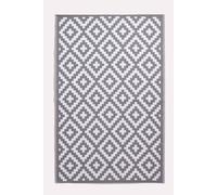 Homescapes Luxury Outdoor Rug Waterproof Reversible, Grey Zoe Geometric Grey