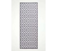 Homescapes Luxury Outdoor Rug Waterproof Reversible, Grey Zoe Geometric Grey 75cm x 200cm