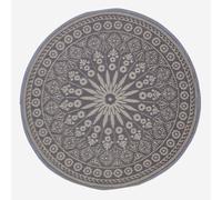 Homescapes Luxury Outdoor Rug Waterproof Reversible Round For Garden Patio, 170 Cm, Black, 100% Recycled, Mandala