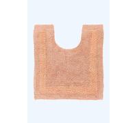 HOMESCAPES Toilet Mat, Luxury 1600gsm Extra Soft 100% Cotton, Reversible Bathroom Mats Non-Slip, Washable, Super Absorbent, Quick-Dry, Peach Pedestal Rug for Toilet, 50 x 55 cm