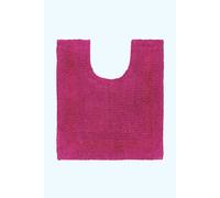 HOMESCAPES Toilet Mat, Luxury 1600gsm Extra Soft 100% Cotton, Reversible Bathroom Mats Non-Slip, Washable, Super Absorbent, Quick-Dry, Raspberry Pink Pedestal Rug for Toilet, 50 x 55 cm