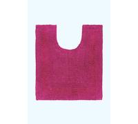 HOMESCAPES Toilet Mat, Luxury 1600gsm Extra Soft 100% Cotton, Reversible Bathroom Mats Non-Slip, Washable, Super Absorbent, Quick-Dry, Raspberry Pink Pedestal Rug for Toilet, 50 x 55 cm