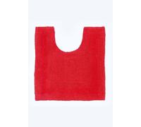 HOMESCAPES Toilet Mat, Luxury 1600gsm Extra Soft 100% Cotton, Reversible Bathroom Mats Non-Slip, Washable, Super Absorbent, Quick-Dry, Red Pedestal Rug for Toilet, 50 x 55 cm