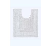 HOMESCAPES Toilet Mat, Luxury 1600gsm Extra Soft 100% Cotton, Reversible Bathroom Mats Non-Slip, Washable, Super Absorbent, Quick-Dry, White Pedestal Rug for Toilet, 50 x 55 cm