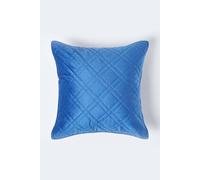 Homescapes Luxury Quilted Velvet Cushion Cover Geometric Pattern In Navy Navy