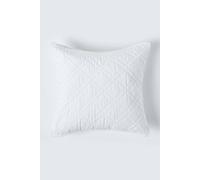 Homescapes Luxury Quilted Velvet Cushion Cover Geometric Pattern In Off White Off White