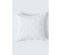 Homescapes Luxury Quilted Velvet Cushion Cover Geometric Pattern In Off White Off White 45cm x 45cm