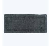 HOMESCAPES Long Bath Mat, Runner, Luxury 1600gsm Extra Soft 100% Cotton, Reversible Bathroom Mats Non-Slip, Washable, Super Absorbent, Quick-Dry, Grey Large Bathroom Rug, 40 x 100 cm