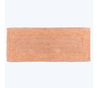 (Peach, Bath Mat Runner) Luxury Reversible Cotton Bath Mat