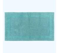 (Aqua, 50 x 80 cm) Homescapes Luxury Reversible Cotton Bath Mat