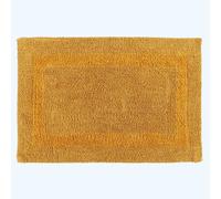 Homescapes Luxury Reversible Cotton Bath Mat - Mustard Yellow